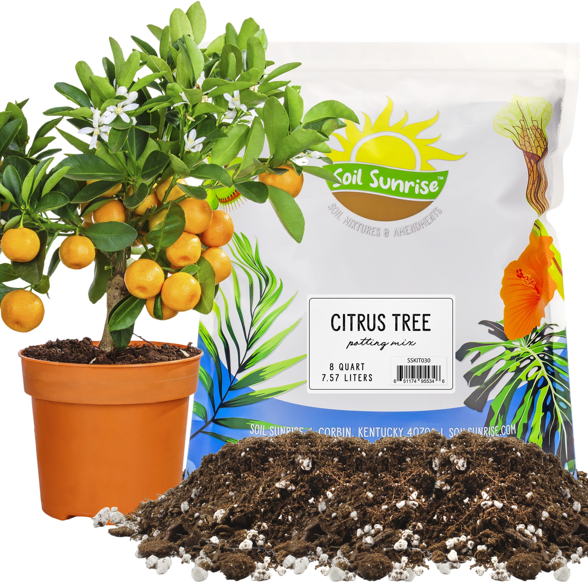 Citrus Tree Potting Soil Mix (8 Quarts), Special Blend for Indoor