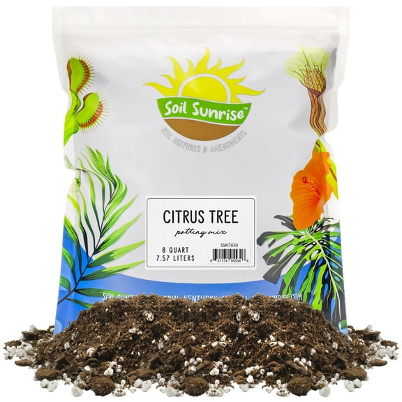 Citrus Tree Potting Soil Mix (8 Quarts), Special Blend for Indoor Oranges, Lemons, Limes and More