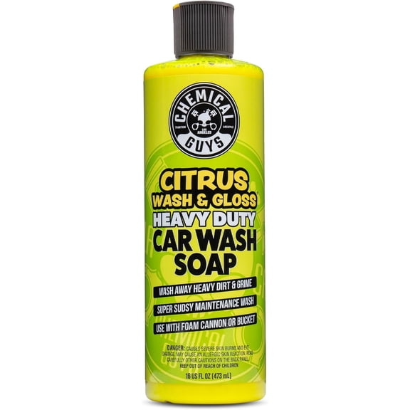 Citrus Wash & Gloss Foaming Car Wash Soap - High Suds Formula Foam Cannon Soap for Foam Blasters, or Bucket Washes - Safe on Paint, Clear Coat, and Wax, Citrus Scent - 16 oz