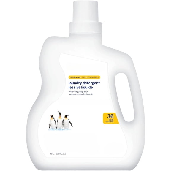 Citrus Zest Liquid Laundry Detergent, Plant-Based, 60.8 fl oz