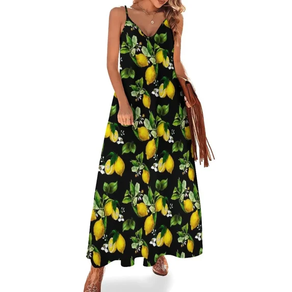 Citrus lemons vintage art Sleeveless Dress Women's summer suit dresses for women 2025 luxury designer party Dress