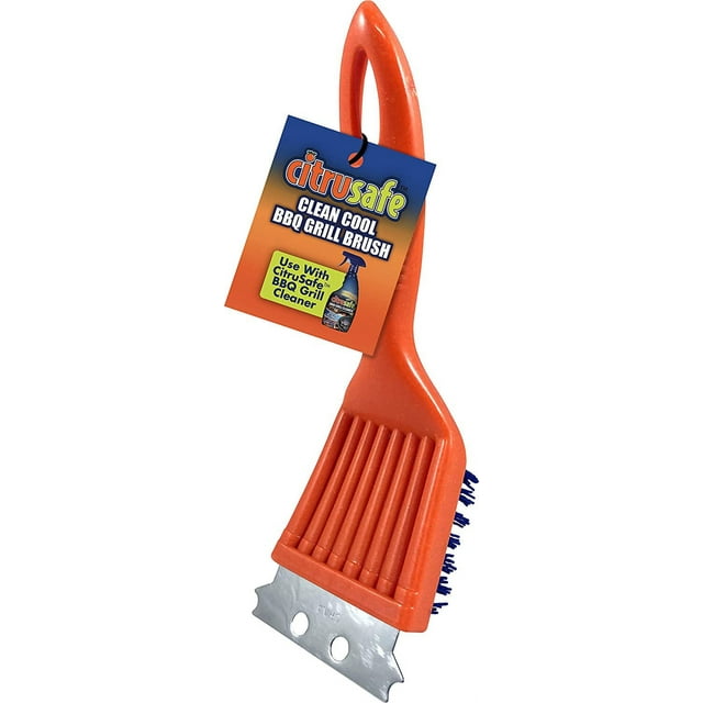 Citrusafe Clean Cool BBQ Grill Brush - Removes Grease and Burnt Food Safely from Gas and Charcoal Grill Grates