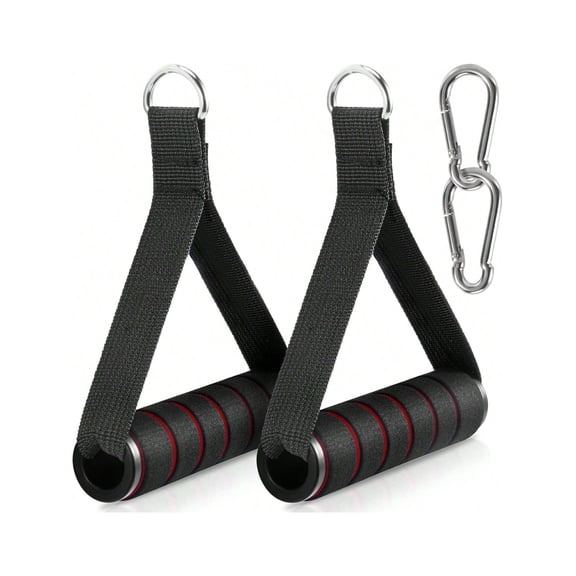 2 Pack Upgraded Heavy Duty Cable Machine Handles, Soft Foam Grip Gym Cable Attachments for Strength Training, Pilates, Home Gym & Resistance Bands Workout