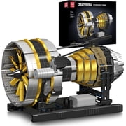 City Aircraft Engine Building Set Turbojet Engine Model That Runs with Motor Collectible Blocks Kit for Mechanical Science Education STEM Toy2256 PCS