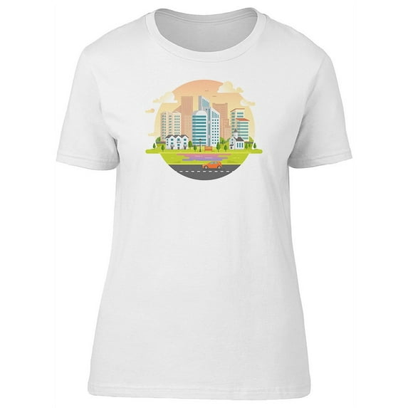 City And Skyscrapers T-Shirt Women -Image by Shutterstock, Female Large