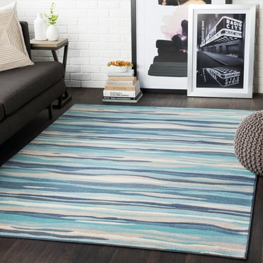 City Aqua 2' x 3' Modern Rectangle Area Rug