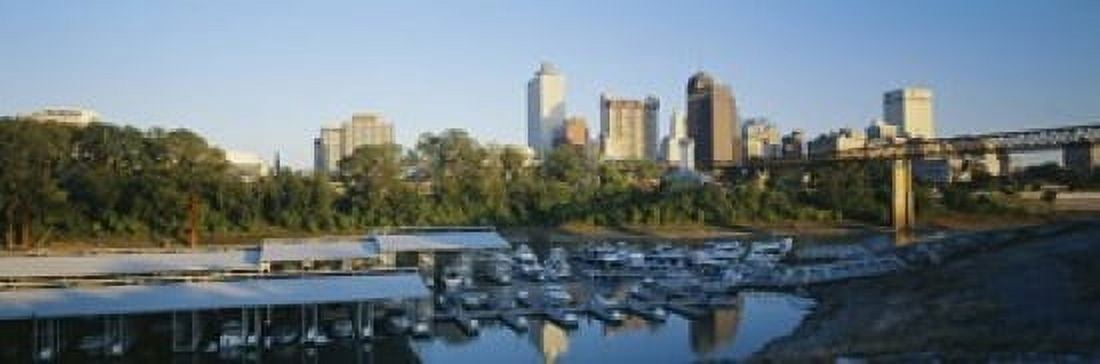 City At Dusk Memphis Tennessee USA Canvas Art - Panoramic Images (18 x 6)