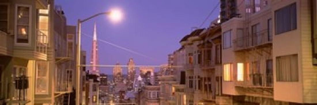 City At Night San Francisco California USA Canvas Art - Panoramic Images (18 x 6)