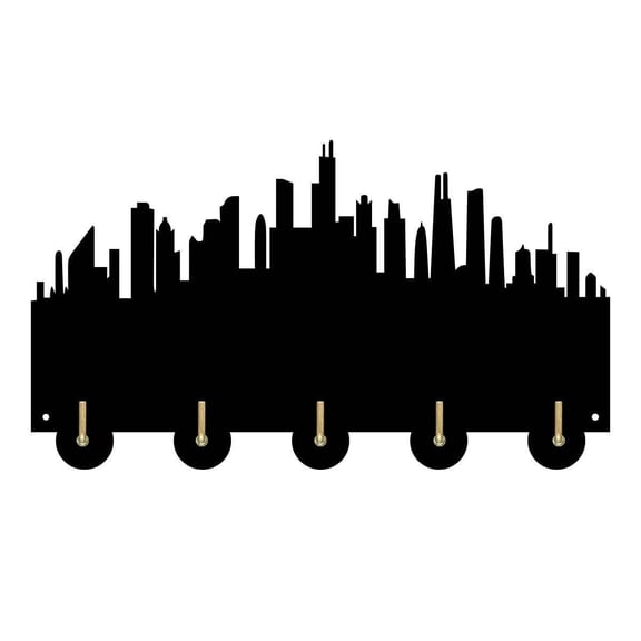 City Attractions 4 Household Decor Wooden Wall Hooks Wall Hanger Coat Rack Keys Bags Clothes Multi-Purpose Keys Handbags Hook Gift for Designer