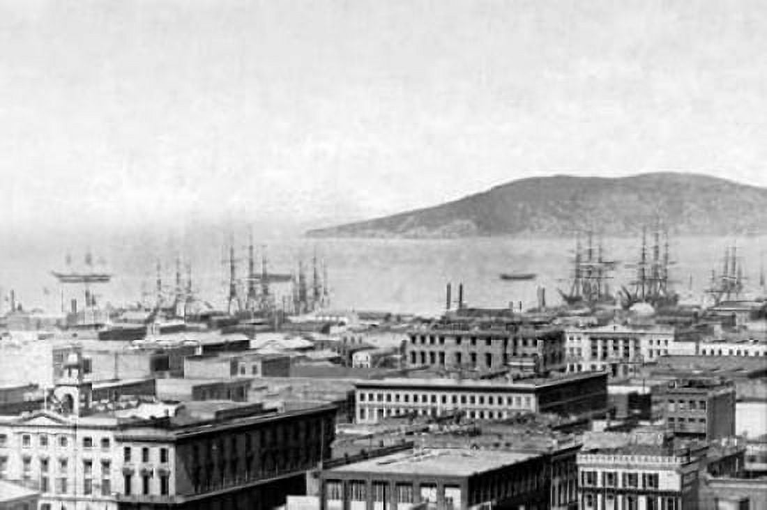 City Bay View San Francisco CA Canvas Art - Vintage San Francisco (12 x 18)
