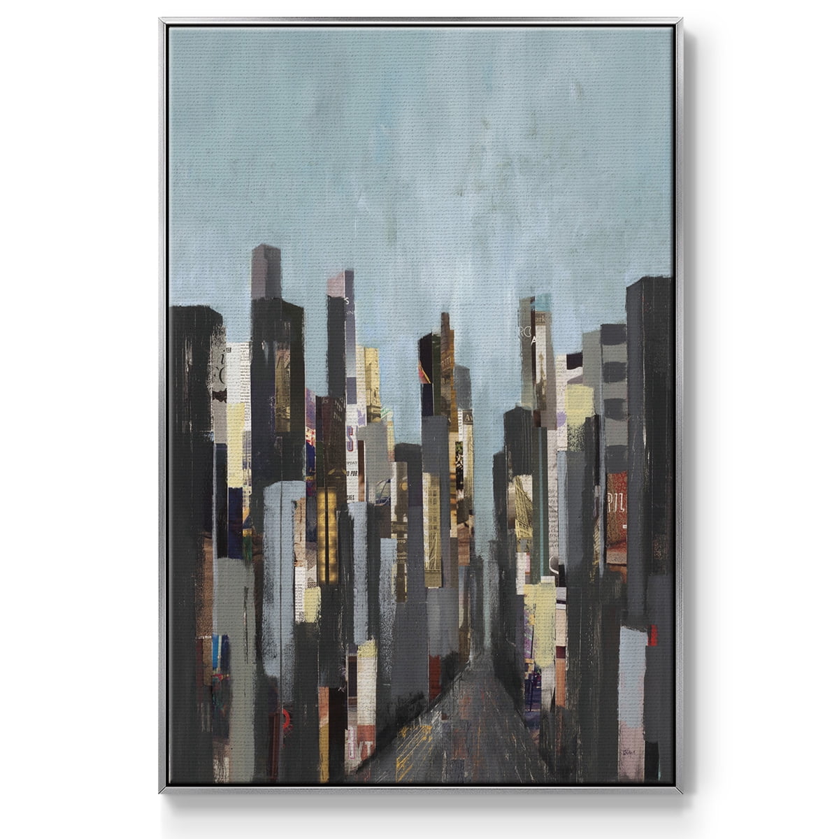 City Beat Framed Premium Gallery Wrapped Canvas - Ready to Hang - 17 x 25 - Silver Floating Frame