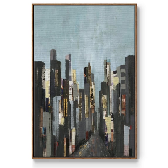 City Beat Framed Premium Gallery Wrapped Canvas - Ready to Hang - 27 x 41 - Walnut Floating Frame