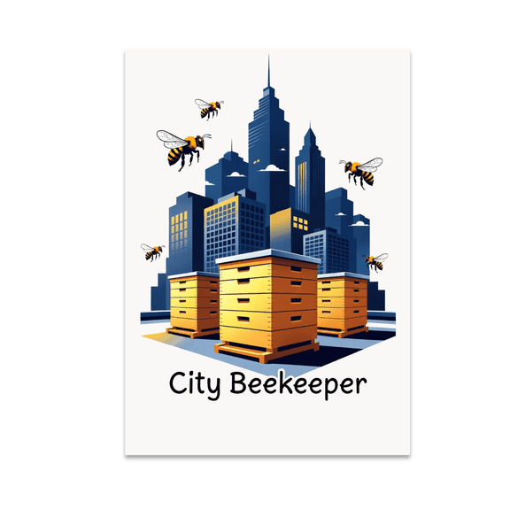 City Beekeeper Urban Hobby Art - Sustainability Advocate - 13x19 Poster Print