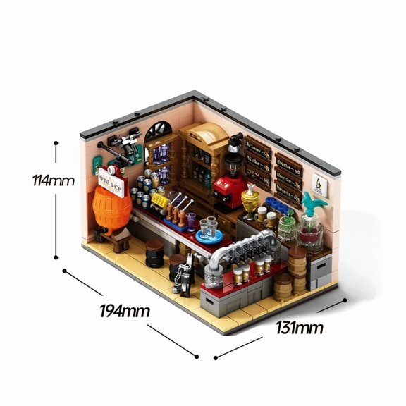 City Beer Bar Shop Building Block Model, Pub Assembly Bricks Toy, Desktop Display Ornament & Holiday Gift