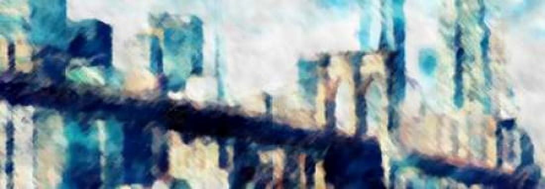 City Blue Impression Canvas Art - Evangeline Taylor (10 x 20)