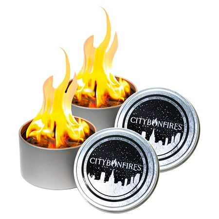 2 Pack of City Bonfires | Portable Fire Pit | Compact and Lightweight | 3-5 Hours of Burn Time | No Wood No Embers | Made with Nontoxic Materials in Maryland, USA