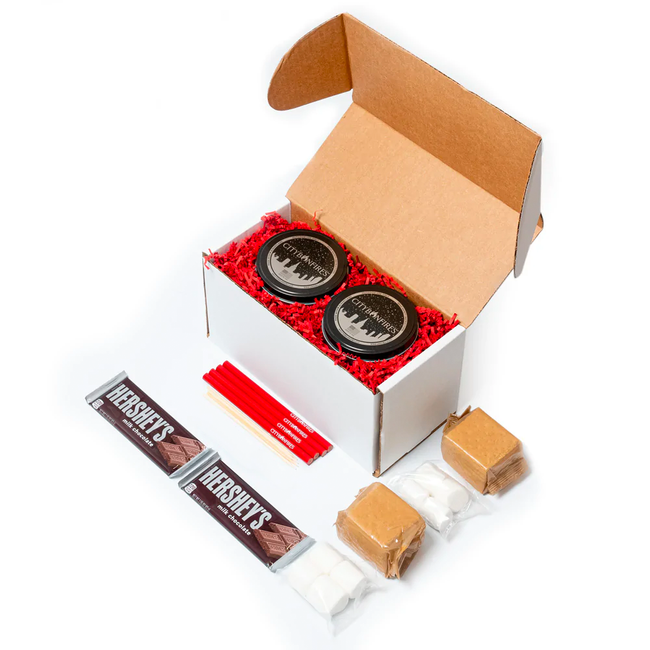 City Bonfire S'Mores Family Pack | 2 City Bonfires | Makes 8 SMores | Portable Fire Pit & S'Mores Kit | Compact | Lightweight | 3-5 Hours of Burn Time | No Wood No Embers