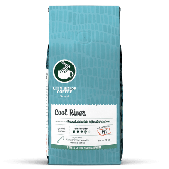 City Brew Cool River Blend Dark Roast Ground Coffee, 12 oz