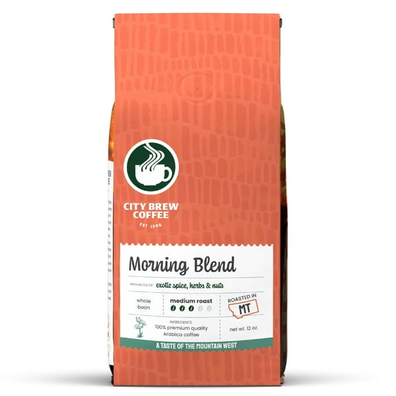 City Brew Morning Blend Medium Roast Whole Bean Coffee, 12 oz