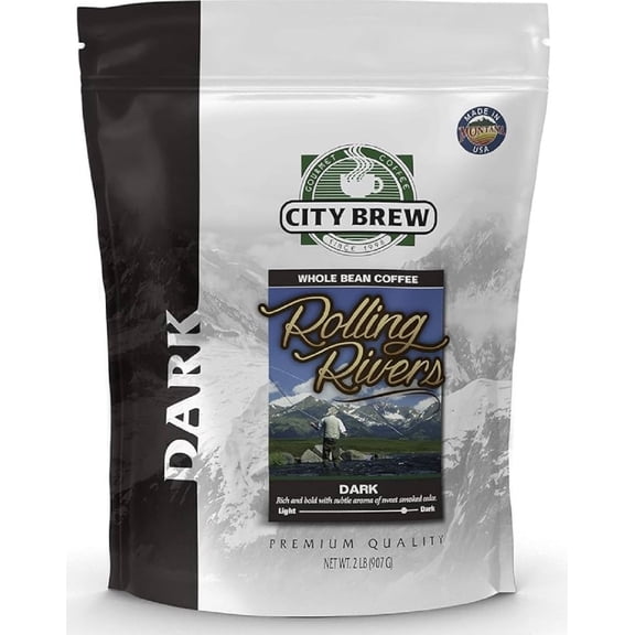 City Brew Coffee Rolling Rivers Blend Dark (Pack of 2)