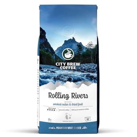 City Brew Rolling Rivers Blend Dark Roast Ground Coffee, 12 oz