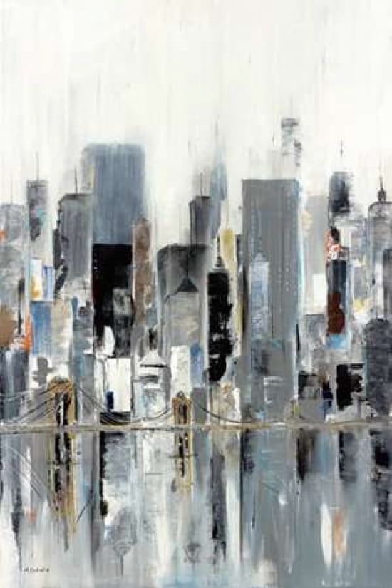 City Bridge Canvas Art - Aziz Kadmiri (12 x 18)