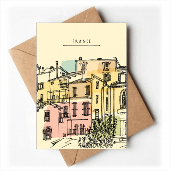City Building Colorful France Painting Greeting Cards You are Invited Invitations
