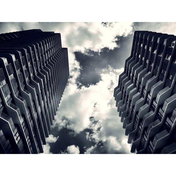City Buildings Cloudy Sky Photo Extra Large XL Wall Art Poster Print