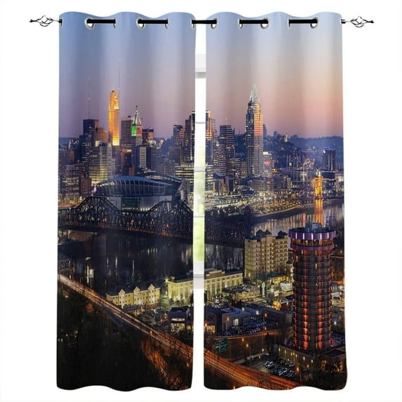 City Buildings Modern Bustling Street Cars Curtains For Living Room Window Curtain For Bedroom Modern Interior Home Decoration
