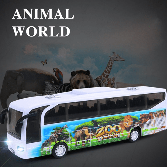 City Bus Toy for Kids Play Vehicles with Lights & Music, Mini Cars Model for Boys Girls Birthday Gifts(White)