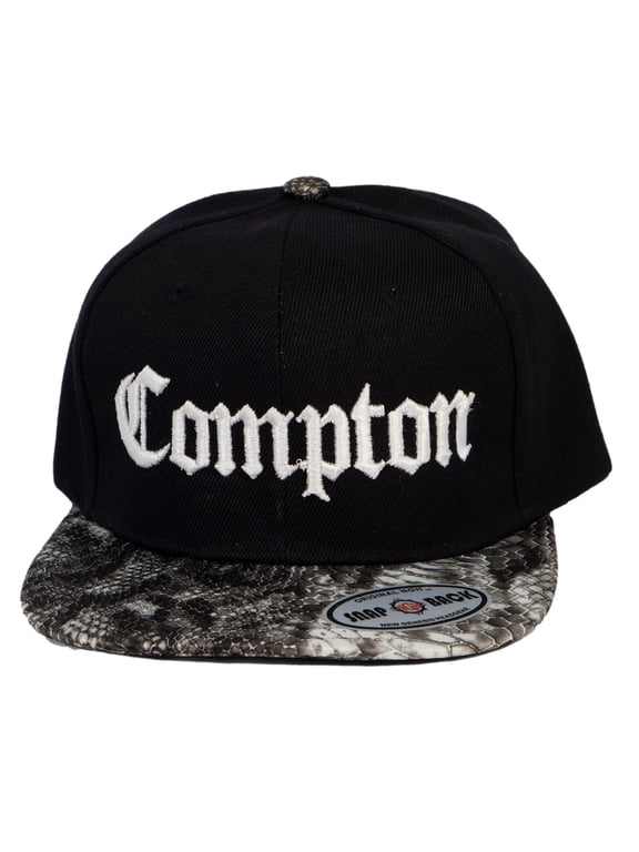 City Caps Compton Olde English Snapback w/ Bill Design - Black/Snake