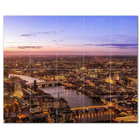 City Ceramic Tile Mural Kitchen Backsplash Bathroom Shower, 400496-S54