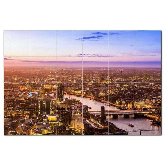 City Ceramic Tile Mural Kitchen Backsplash Bathroom Shower, 400497-M64