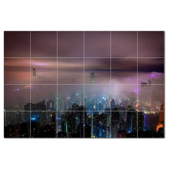 City Ceramic Tile Mural Kitchen Backsplash Bathroom Shower, 400499-S64