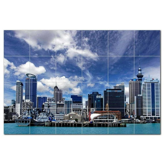 City Ceramic Tile Mural Kitchen Backsplash Bathroom Shower, 400507-XL64