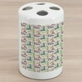 thumbnail image 1 of City Ceramic Toothbrush Holder, Big Ben Eiffel Tower of Liberty Colosseum Doodle Sketch Tourist Attractions, Decorative Versatile Countertop for Bathroom, 4.5" X 2.7", Multicolor, 1 of 4