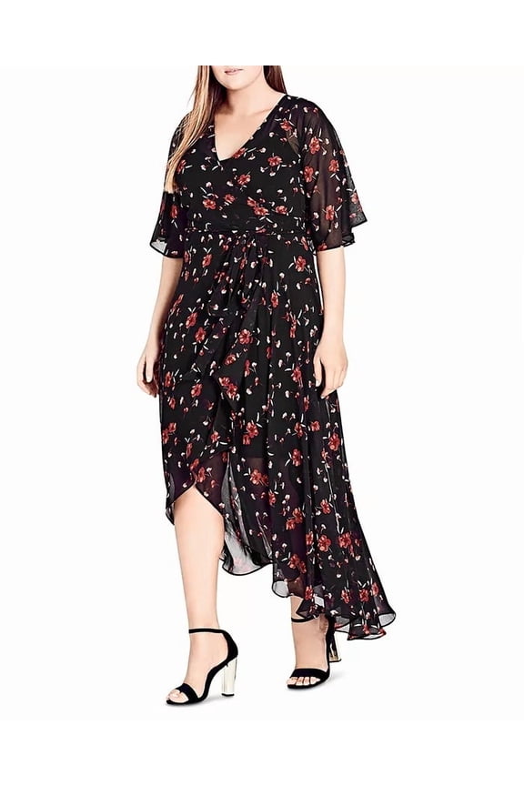 BLACK Women's Fall in Love Floral Maxi Dress, US X-Small