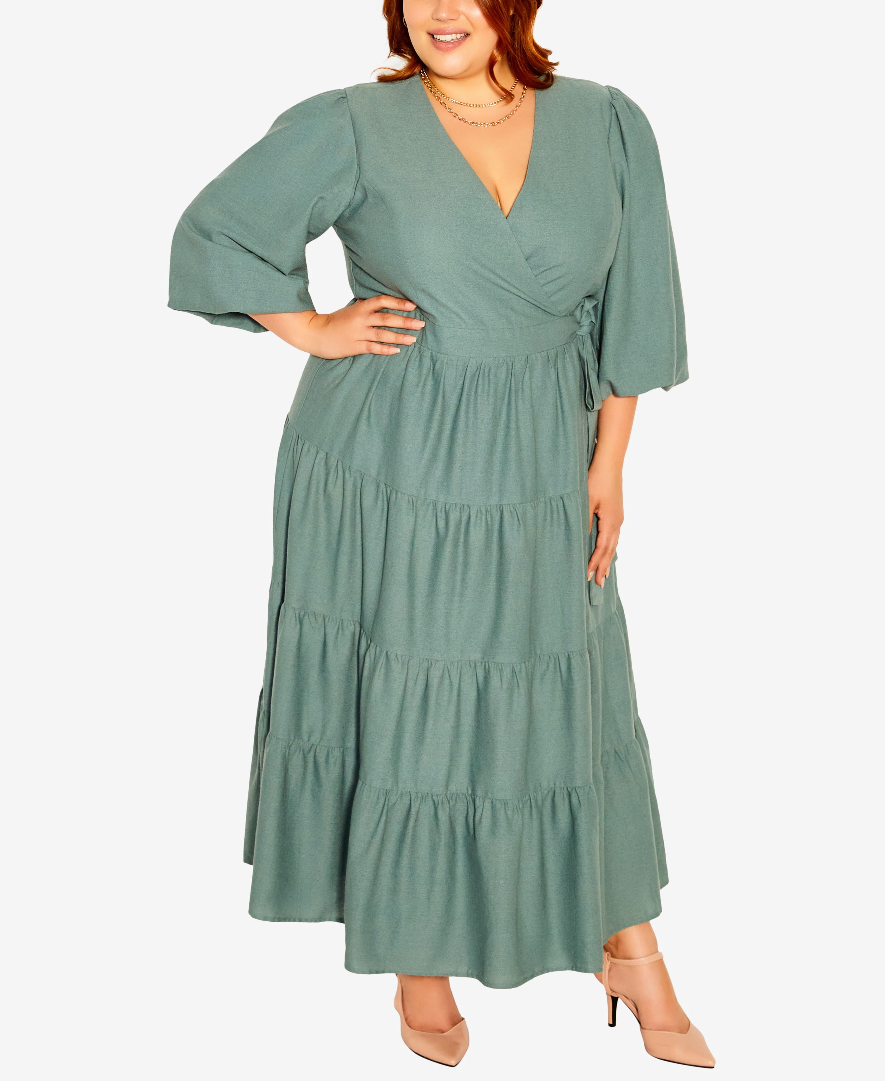 City Chic English Rose Maxi Dress Clover 16W - Walmart.com