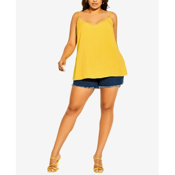City Chic Trendy Plus Size Amalfi Camisole Top Ama Citrus 18W