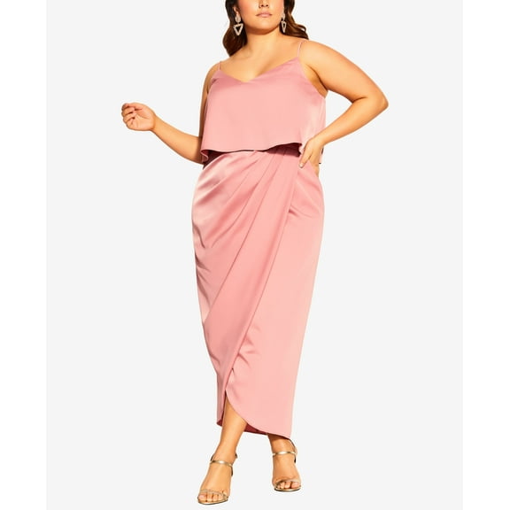 City Chic Trendy Plus Size Baby Frill Dress Bab Blush 20W