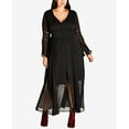 thumbnail image 1 of City Chic Trendy Plus Size Button Front Illusion Maxi Dress Black XS, 1 of 1