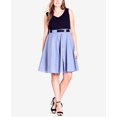 thumbnail image 1 of City Chic Trendy Plus Size Contrast Fit Flare Dress Blue 22W, 1 of 1