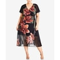 thumbnail image 1 of City Chic Trendy Plus Size Floral Print Midi Dress Black / Tropical Floral 20W, 1 of 1