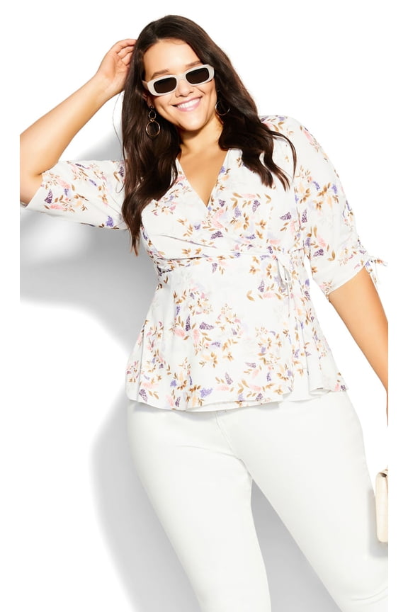 Trendy Plus Size Grace Top Ivory Gentle Bud 22W