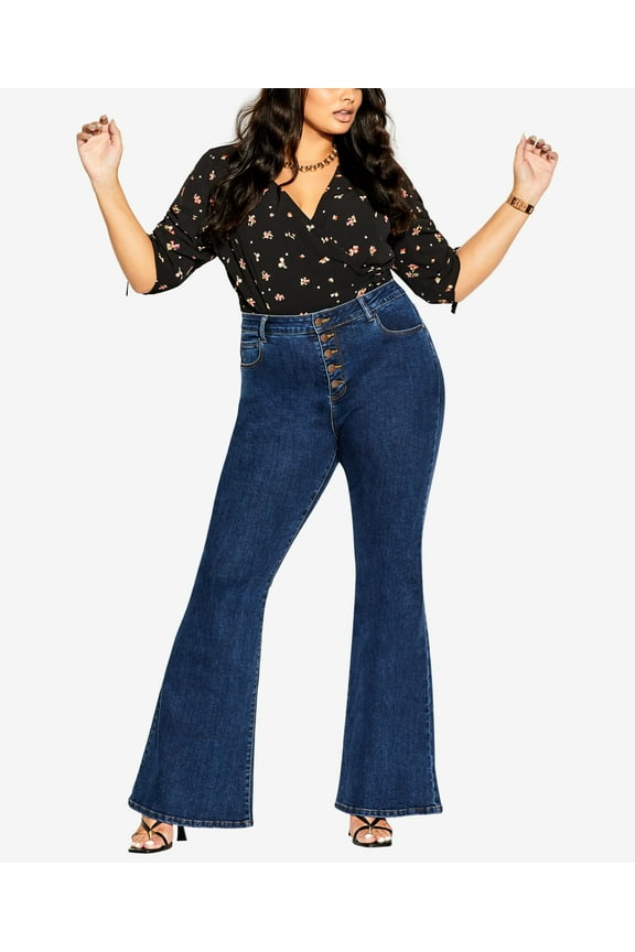Trendy Plus Size Harley Flare Jeans Harley Flare Medium Denim 20W