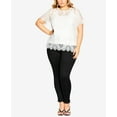 thumbnail image 1 of City Chic Trendy Plus Size Mirrored Lace Crew Neck Top Mirrored Lace Ivory 14W, 1 of 1