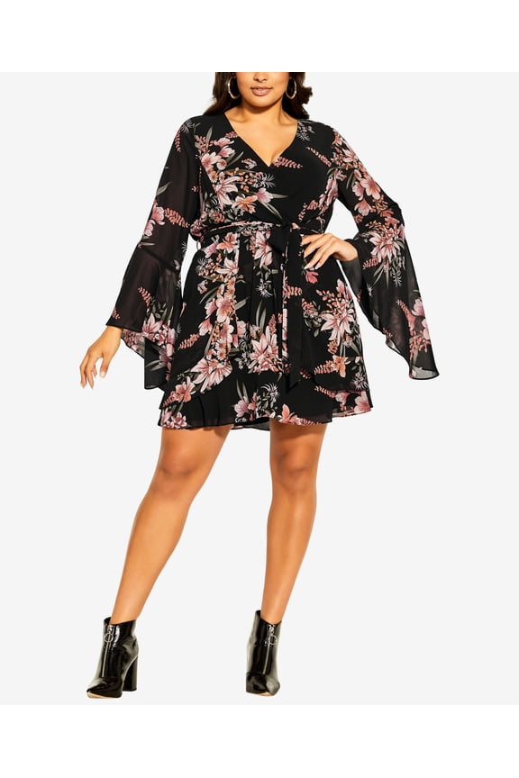 Trendy Plus Size Mystique Floral Mini Dress Gypsy Floral 22W