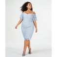 thumbnail image 1 of City Chic Trendy Plus Size Off The Shoulder Lace Dress Blue Powder S, 1 of 1