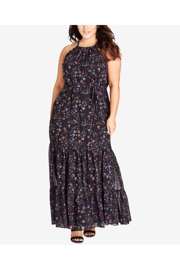 Trendy Plus Size Printed Maxi Dress Dreamy 22W