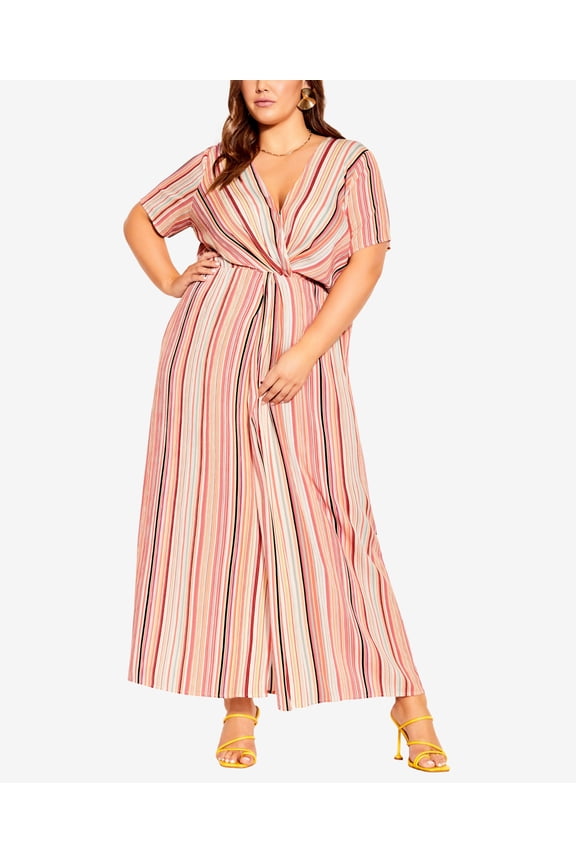 Trendy Plus Size Takamaka Stripe Maxi Dress Takamaka Stripe 16W